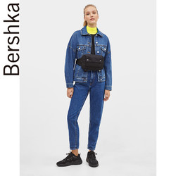 Bershka 女士 2019春装新款基础款黑色棉质短袖T恤 02428443800