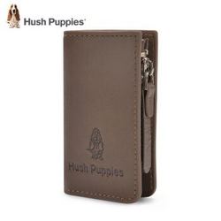 Hush Puppies 暇步士 专柜男士头层牛皮钥匙包拉链迷你汽车遥控器包钥匙扣钥匙包家用钥匙 灰色