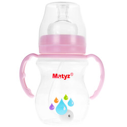 美泰滋 Matyz 宽口径PP自动奶瓶 婴儿奶瓶 180ML MZ-0615 粉色 *10件