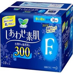 乐而雅 F系列 棉柔透气卫生巾 量多夜用带羽翼 30cm 10片 *3件