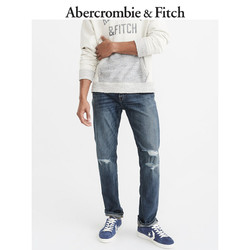 Abercrombie＆Fitch男装撕裂款直筒牛仔裤 191290 AF