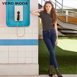 Vero Moda秋冬新款加绒外穿修身九分牛仔裤女|318349555