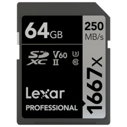 Lexar 雷克沙 SDXC UHS-II U3 V60 SD高速存储卡 64GB