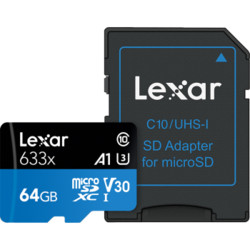 Lexar 雷克沙 633x MicroSDXC A1 UHS-I U3 TF存储卡 64GB