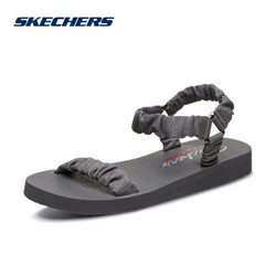 Skechers斯凯奇2019年夏新品时尚休闲凉鞋女鞋 轻质舒适平底鞋32903 灰色/GRY 36