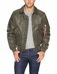 Alpha Industries 男士 CWU 45/P 修身中长拉链飞行夹克