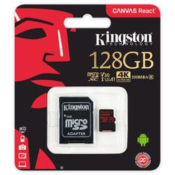 Kingston 金士顿 内存卡 Micro 128G(读速100M/s 写速80M/s）