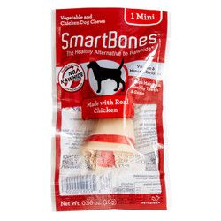 SmartBones宠物零食狗狗磨牙棒骨头耐咬幼犬成犬除口臭洁齿咬胶洁齿骨洁齿棒 鸡肉味 迷你-1支装 *2件