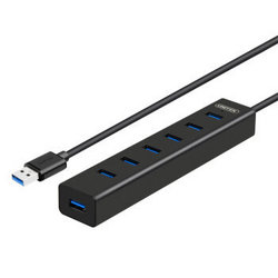 UNITEK 优越者 Y-3090BBK USB3.0高速扩展7口HUB多接口集线器1.2米黑色