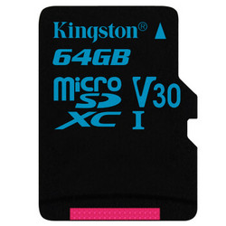 金士顿（Kingston）64GB 90MB/s 内存卡 TF(Micro SD)Class10 UHS-I U3 V30高速手机行车记录仪存储卡