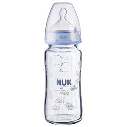 NUK 宽口玻璃奶瓶 240ml 蓝色