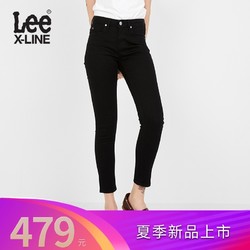 LeeX-LINE黑牛中腰贴身窄脚时尚牛仔裤女2019新款L124002QD998