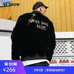 VIISHOW冬男装飞行员棉服棒球外套情侣时尚修身保暖棉衣 *2件