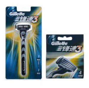 Gillette 吉列 锋速3 刀架(1刀头) + 刀片(4刀头)