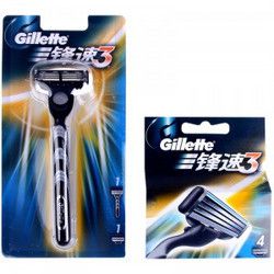 Gillette 吉列 锋速3 经典1刀架+4刀头组合装