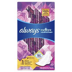 Always Radiant Heavy 女性护翼卫生巾 Pack of 6 180